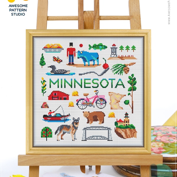 Minnesota Cross Stitch Etsy