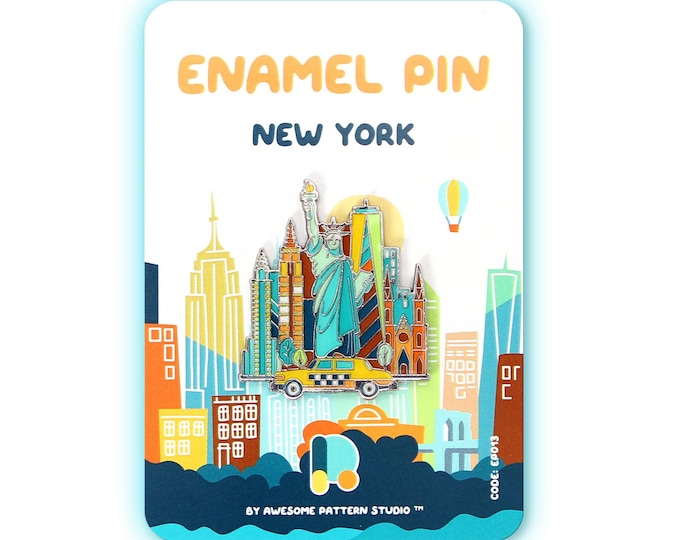 Enamel Pin - New York, USA. Hard Enamel Pin, Enamel Pin Display, Pinback Button, Stick Pins,  Lapel Pin, Acrylic Pin, EP013