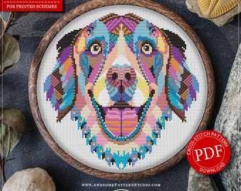 Mandala Dog #P224 Cross Stitch Embroidery PDF Pattern Download | Cross Stitch Patterns | How To Cross Stitch | Cross Pattern | Cross Designs