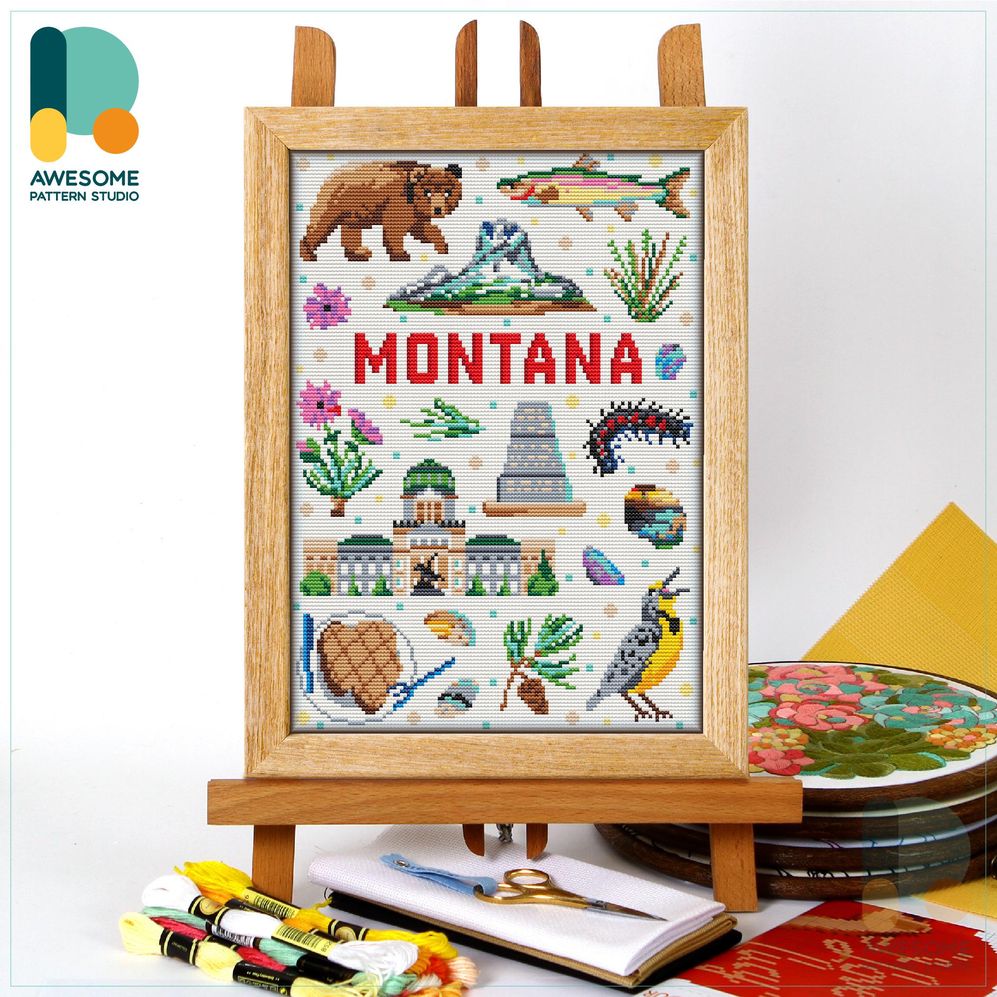 Montana Collection CS1969-2 Counted Cross Stitch Pattern - Printed Chart Only (No Fabric Or Threads)