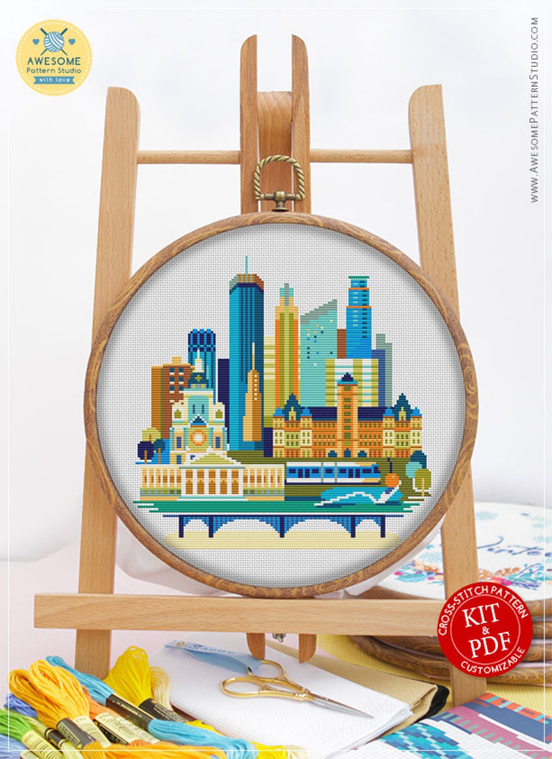 Minneapolis CS367 Counted Cross Stitch Pattern KIT and PDF Etsy