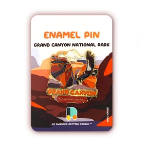Enamel Pin - Grand Canyon National Park. Hard Enamel Pin, Enamel Pin Display, Pinback Button, Stick Pins,  Lapel Pin, Acrylic Pin