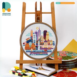 San Francisco, USA, America America Cross Stitch Pattern and Kit Modern Needlework Art Embroidery Sampler, CS080