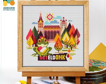 Den Bosch, Netherlands, Europe Cross Stitch Pattern and Kit - Modern Cross Stitch Needlework Art for Creative Embroidery Lovers, CS1106