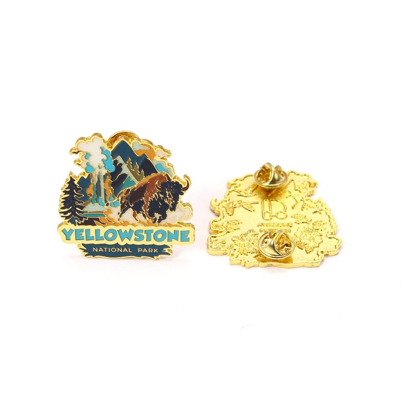 Enamel Pin - Yellowstone National Park. Hard Enamel Pin, Enamel Pin Display, Pinback Button, Stick Pins, Lapel Pin, Acrylic Pin, EP055 image 3
