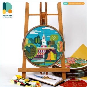 Philadelphia National Park CS586, Counted Cross Stitch Pattern KIT and PDF | Embroidery | Pattern Instant Download