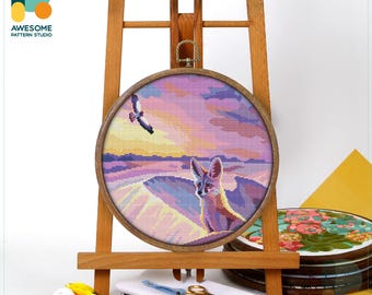 White Sands National Park, New Mexico, USA Cross Stitch Pattern, PDF for Simple Hoop Embroidery, New Mexico USA, CS2629