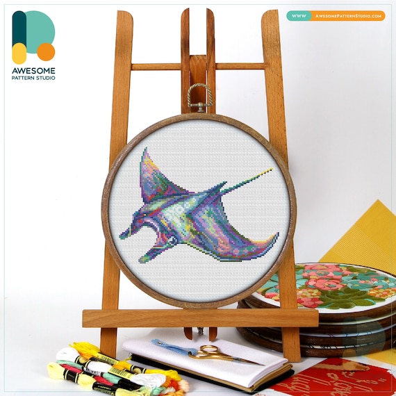 Giant Manta CS1352, Counted Cross Stitch Pattern KIT and PDF Embroidery Pattern Instant Download Cross Stitch Kits Embroidery Kits , manta stitch - Vimarsana News