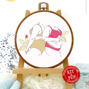 Plus Size Women Embroidery EM047, Embroidery Pattern KIT and PDF | Embroidery For Girls | Feminist | Ladies Embroidery | Feminist