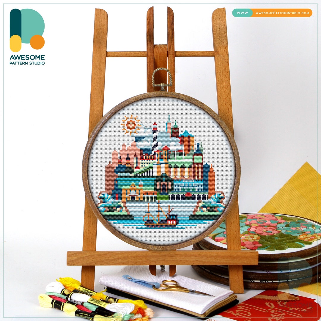 St Augustine CS104, Counted Cross Stitch Pattern KIT and PDF Embroidery