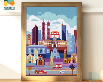 Manila, Philippines, Asia Diamond Painting Kit - Modern 5d Diamond Painting Art Mosaic Kit Sampler, DS646