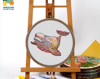 Beluga Whale CS1294, Counted Cross Stitch Pattern KIT and PDF | Cross Stitch | PDF Pattern Download | Cross Stitch Kits | Cross Stitch World