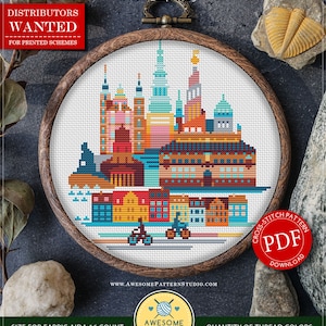 Kopenhaga, Dania #P917 Wzór do haftu krzyżykowego Wzór do haftu w formacie PDF do pobrania Wzory do haftu krzyżykowego | Zestawy do haftu krzyżykowego | Zestawy do haftu krzyżykowego