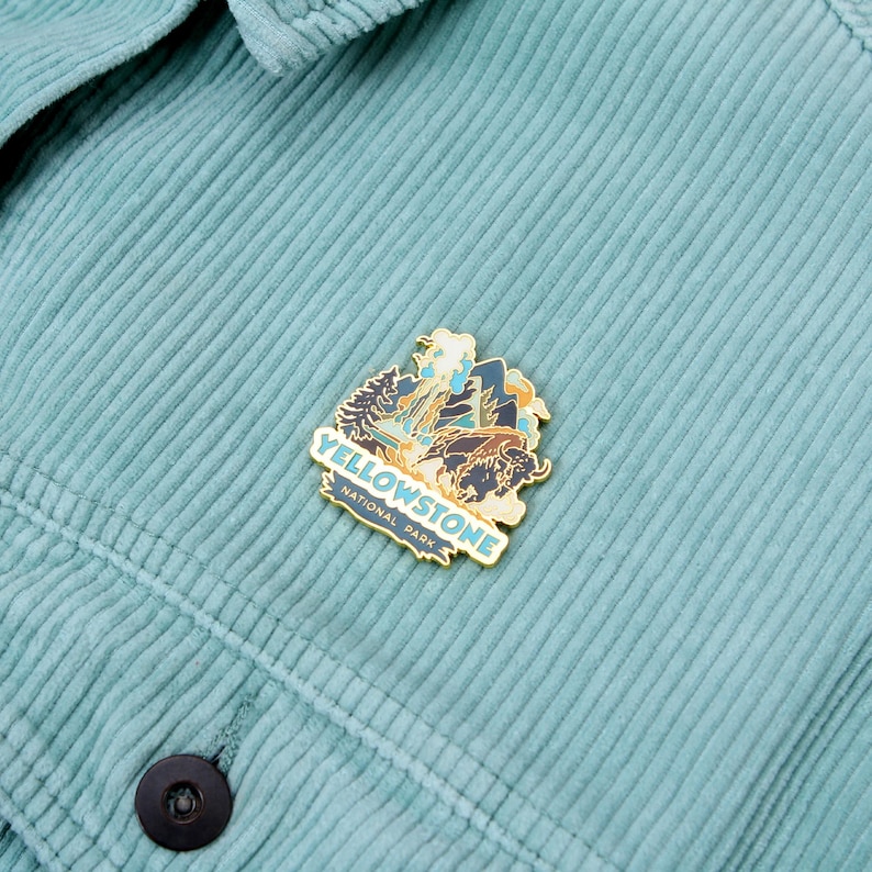 Enamel Pin - Yellowstone National Park. Hard Enamel Pin, Enamel Pin Display, Pinback Button, Stick Pins, Lapel Pin, Acrylic Pin, EP055 image 9