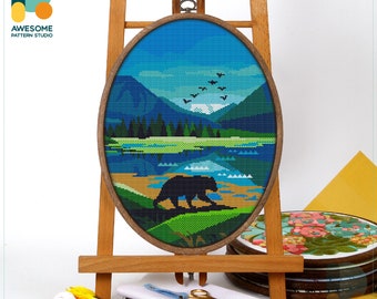 Wrangell St Elias National Park CS1176, Counted Cross Stitch Pattern KIT and PDF | Embroidery Stitches | Embroidery