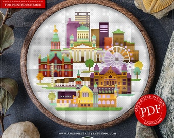 Helsinki #P1195 Cross Stitch Pattern | Cross Stitch | Pattern Instant Download | Cross Stitch Patterns | How to Cross Stitch | Stitch Design