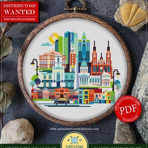 Buenos Aires, Argentina #P698 PDF Cross Stitch Pattern Cross Stitch Pattern Instant Download Cross Stitch Patterns | Embroidery Kits