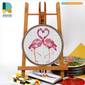 Mandala Flamingo CS288, Counted Cross Stitch Pattern KIT and PDF | Cross Stitch Embroidery | Needlepoint | Cross Stitch Designs