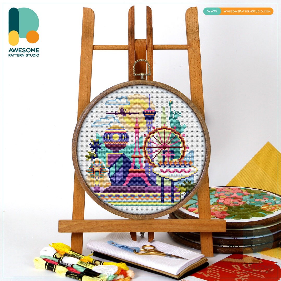 Las Vegas CS072, Counted Cross Stitch Pattern KIT and PDF Pattern