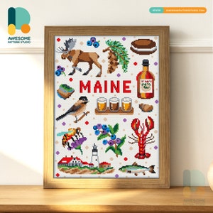 Maine Collection DS1919, KIT fai da te per pittura diamante / Kit pittura diamante / Kit arte diamante per adulti / Kit punti diamante 5D trapano completo