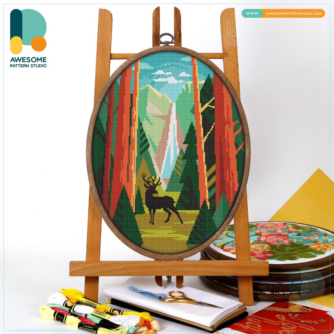 Yosemite National Park CS420, Counted Cross Stitch Pattern KIT and PDF