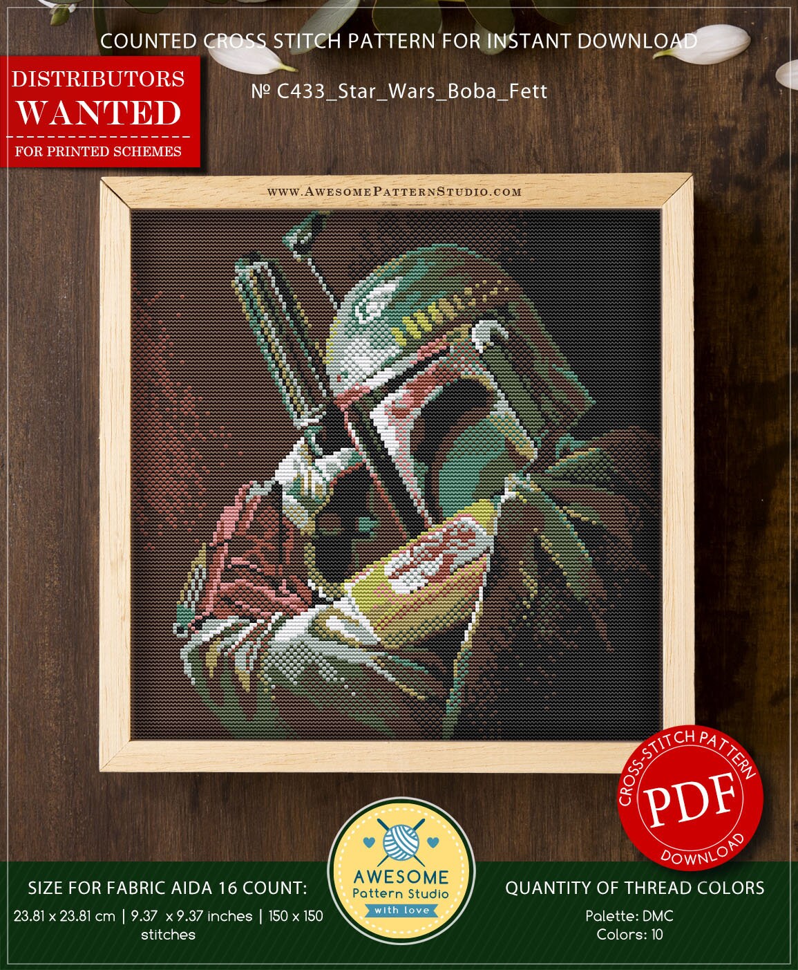 Star Boba P433 Cross Stitch Embroidery Pattern Download - Etsy