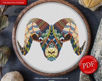 Mandala Ram #P211 Cross Stitch Embroidery PDF Pattern Download | Cross Stitch Kits | Cross Stitch Designs | Cross Pattern | Stitch Patterns