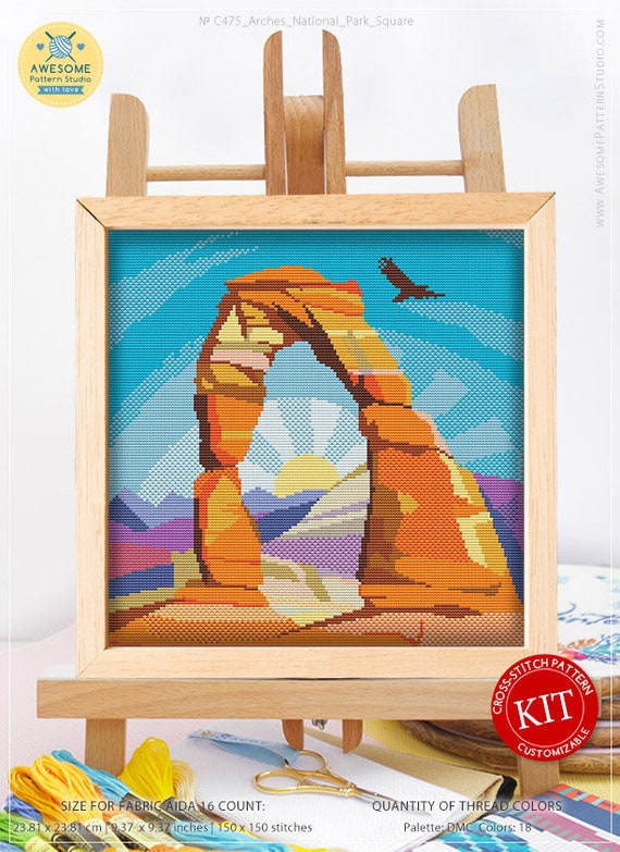 Cross Stitch Needlework Kudosprs Com Embroidery Pattern Kit Fabrick And 4 Printed Color Schemes Inside Threads Arches National Park K474 Counted Cross Stitch Kit 2 Needles Cross Stitch Needlework Kudosprs Com Embroidery Pattern Kit Fabrick And 4 Printed Color Schemes Inside Threads Arches National Park K474 Counted Cross Stitch Kit 2 Needles