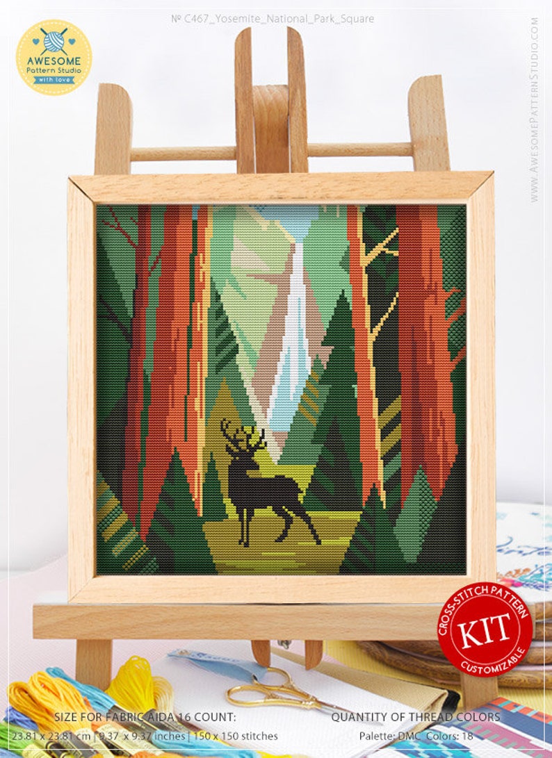 Yosemite National Park K467 Cross Stitch Embroidery Kit Etsy
