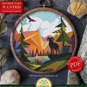 Rocky Mountain National Park #P465 Embroidery Cross Stitch PDF Pattern Download | Cross Stitch Patterns | Needlepoint | Cross Pattern