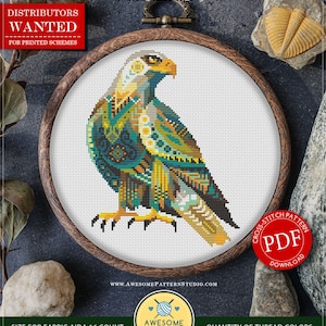Mandala Adler #P536 Kreuzstich Stickmuster PDF | Steppnähte | Stickpackungen | Stich Design | Stichmuster