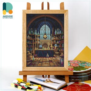Patrón y kit de punto de cruz para la clase de pociones: Arte moderno de bordado para entusiastas de los bordados mágicos, CS2490