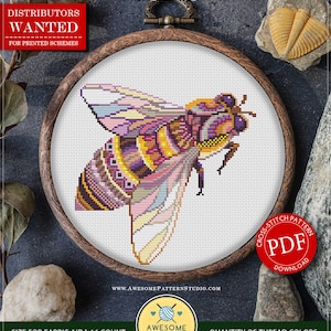 Mandala Bee #P310 Cross Stitch Embroidery Pattern Instant Download | Stitching | Needlepoint Kits | Embroidery Designs | Cross Designs