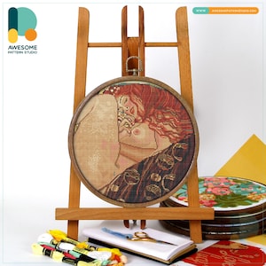 Danae By Gustav Klimt Cross Stitch Pattern and Kit Modern Needlework Art Embroidery Sampler, CS2289