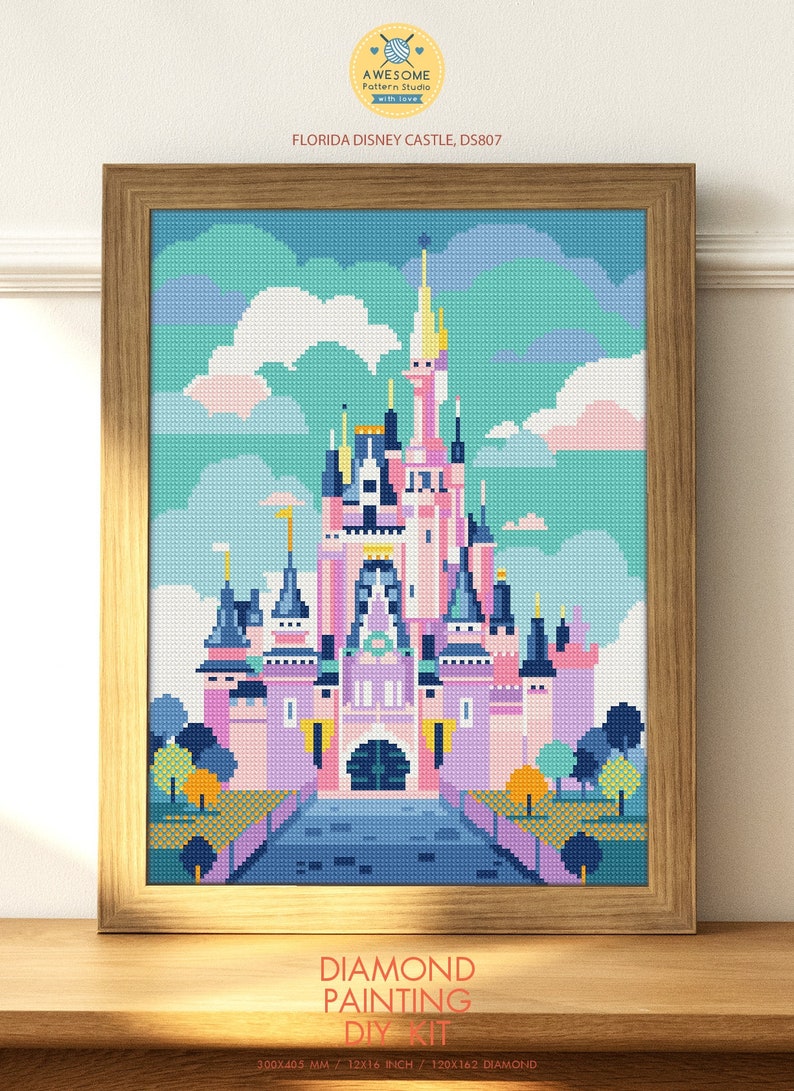 Florida Disney Castle DS807 Diamond Painting DIY KIT Etsy