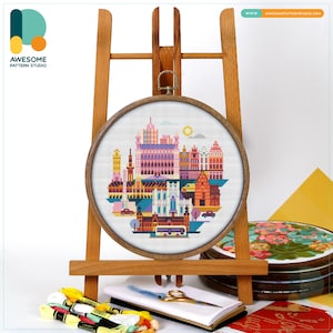 Leuven, Belgium, Europe Cross Stitch Pattern and Kit: Modern Cross Stitch Needlework Art for Embroidery Enthusiasts, CS1698
