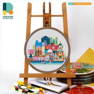 Nice, France, Europe Cross Stitch Pattern and Kit: Modern Needlework Art for Embroidery Lovers, CS159