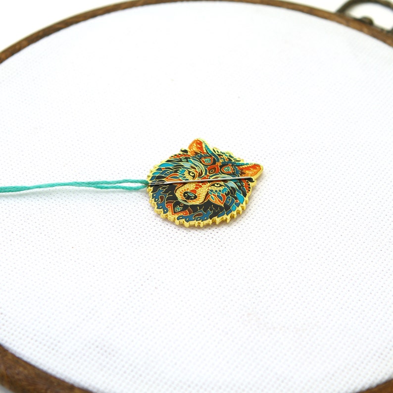 Mandala Wolf Needle Minder – Cute Needle Minder Gift for Crafters NM031 image 7