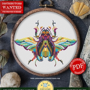 Mandala Bug #P205 Embroidery Cross Stitch Pattern Download | Stitching | How To Cross Stitch | Embroidery Designs | Embroidery Stitches