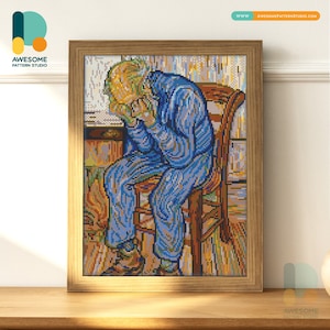 Il vecchio addolorato Vincent van Gogh DS2321, KIT fai da te per pittura diamante / Kit pittura diamante / Kit arte diamante per adulti