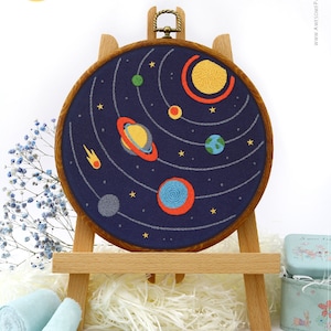 Solar System Embroidery Kit and Pattern: Modern Embroidery Art for Boho Decor or Unique Embroidery Gift
