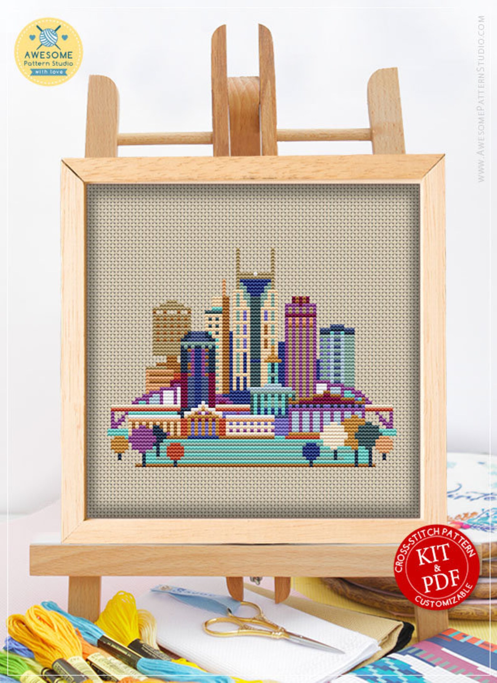 Nashville CS098 Counted Cross Stitch Pattern KIT and PDF Etsy