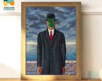 人の子 ルネ・マグリット 数字で描く絵の具 有名なアート DIY 絵画