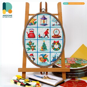Winter Wonderland Scenes Cross Stitch Pattern and Kit Modern Cross Stitch Needlework Art, CS1430