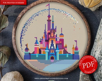 Cinderella Castle #P118 Cross Stitch Embroidery Pattern Download | Stitching | Needlepoint Kits | Stitch Design | Embroidery Stitches