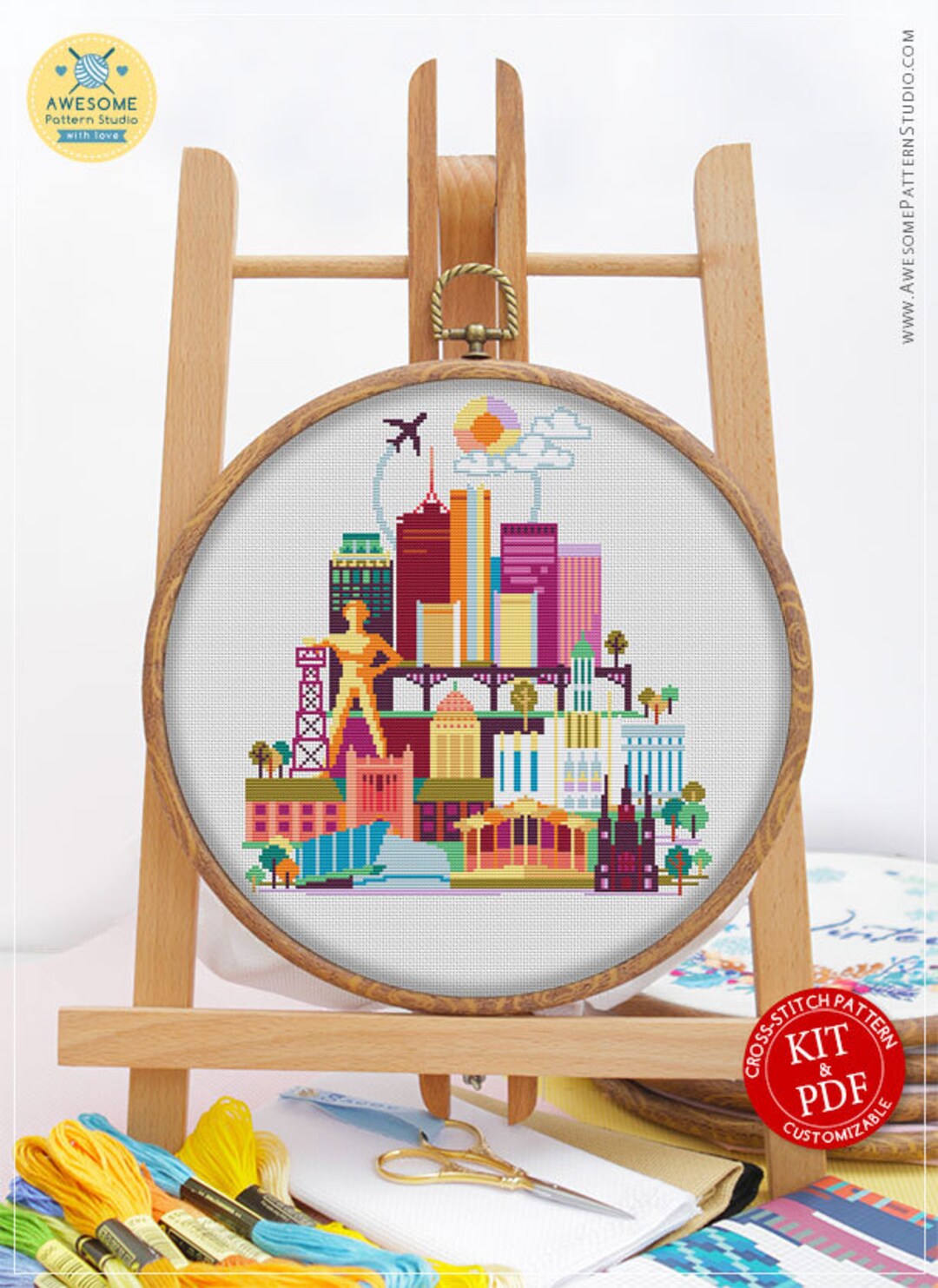 Tulsa CS635 Counted Cross Stitch Pattern KIT and PDF Etsy