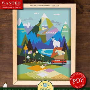 Glacier National Park  #P335 Embroidery Cross Stitch Pattern Instant Download | Stitching | How To Cross Stitch | Cross Pattern