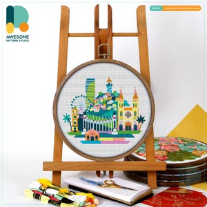 Guayaquil, Ecuador Cross Stitch Pattern and Kit: Modern Hoop Art and PDF Pattern for Unique Needlework Art, CS1191