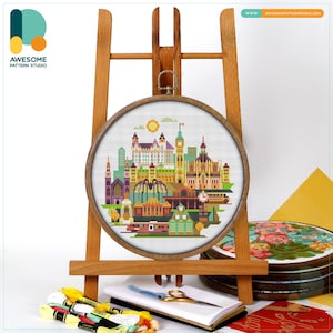 Ottawa, Canada, America Cross Stitch Kit and Pattern - Modern Cross Stitch Needlework Art for Creative Embroidery Lovers, CS199