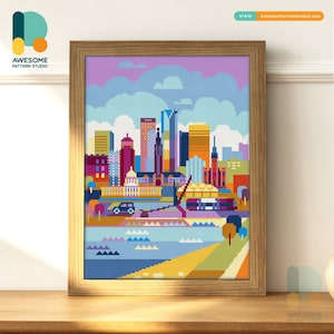 Oklahoma City, USA Diamond Painting Kit: Modern Diamond Painting 5d Diamond Painting Art, PDF Mosaic Kit Sampler, DS953